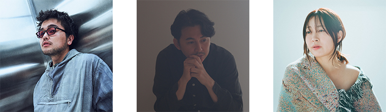 King Gnu 井口理、原摩利彦、坂本美雨のアーティスト写真。