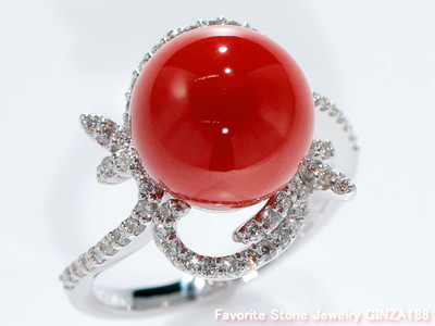 Favorite Stone】New arrival:Sango (Coral) K18WG Ring 11mm | GINZA