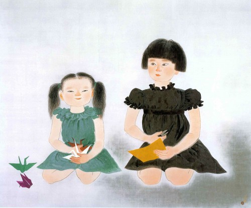 Yuki OGURA "sister" lithograph, 45.3×54.0 cm