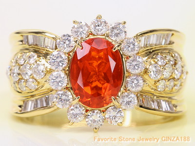 Fire Opal 0.80 ct Ring