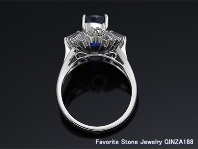 Unheated sapphire ring 4.07 ct