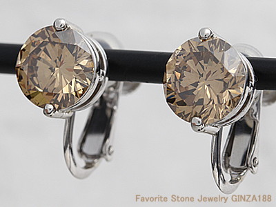 Brown Dimond 3.476ct Earrings