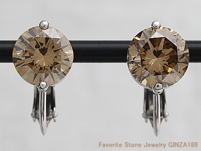 Brown Dimond 3.476ct Earrings