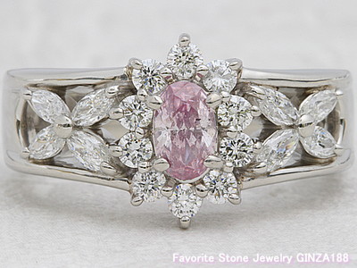 Fancy Purplish Pink diamond 0.388ct Ring