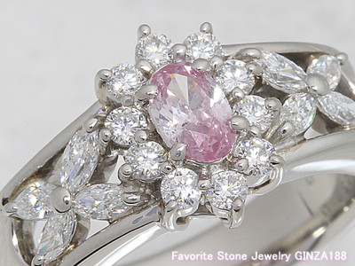 Fancy Purplish Pink diamond 0.388ct Ring