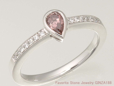 Fancy deep pink diamond ring 0.247 ct