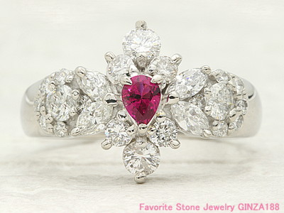 Red beryl　0.132ct　ring