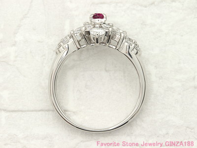 Red beryl　0.132ct　ring