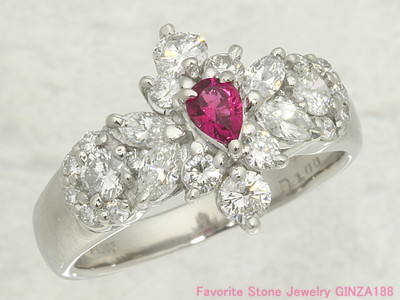 Red beryl　0.132ct　ring