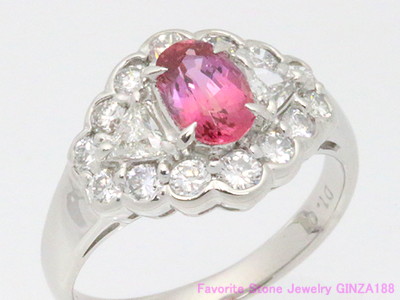 Pink Orange Sapphire 1.05ct Ring