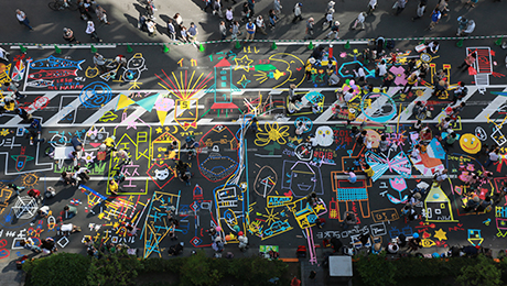 “Kodomo Airanda” Kids Road Art Project in Ginza