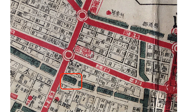 番地入東京市街全図（大正13年　和楽路屋）より。荻窪圭所蔵。