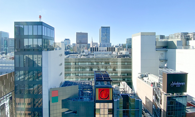 屋上はぐるりと透明なアクリルの塀で囲まれており、東京を一望できる。
