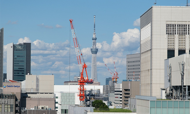 スカイツリー方面に高いビルがないのでよく見えました。